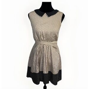 Jack Wills Peter Pan Polka Dot Sleeveless Dress US Size 6 Silk Blend‎